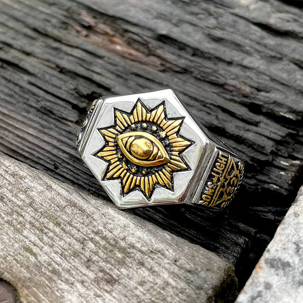 The All-seeing Eye Of God Sterling Silver Masonic Ring | Gthic.com
