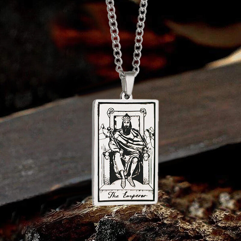 The Emperor Tarot Card Stainless Steel Necklace | Gthic.com