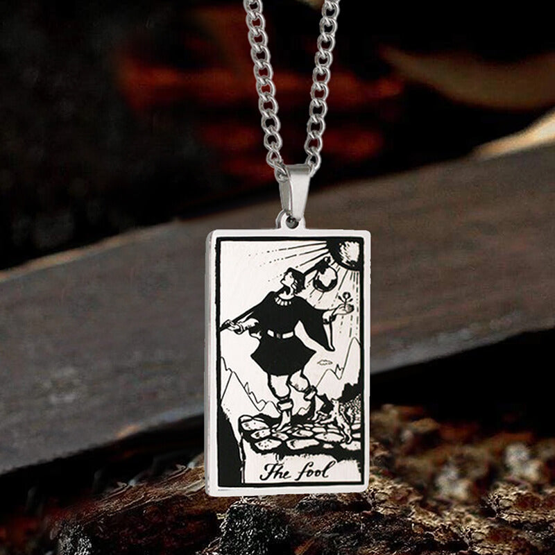 The Fool Tarot Card Stainless Steel Necklace | Gthic.com