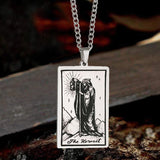 The Hermit Tarot Card Stainless Steel Necklace | Gthic.com