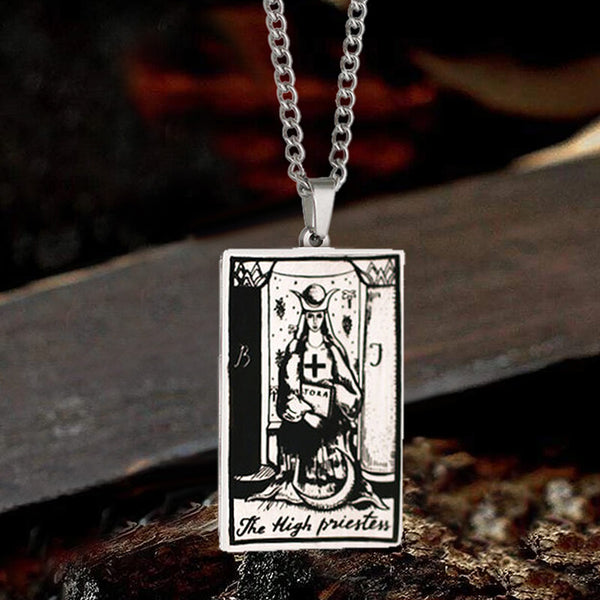 The High Priestess Tarot Card Stainless Steel Necklace| Gthic.com