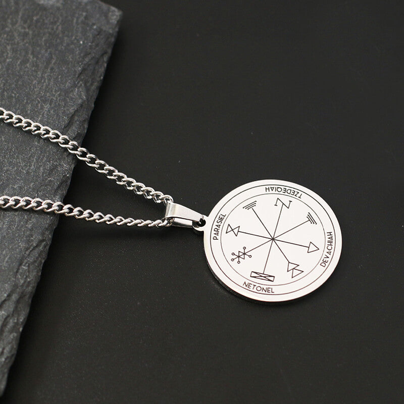 The Key of Solomon Pentacle of Jupiter Stainless Steel Necklace | Gthic.com