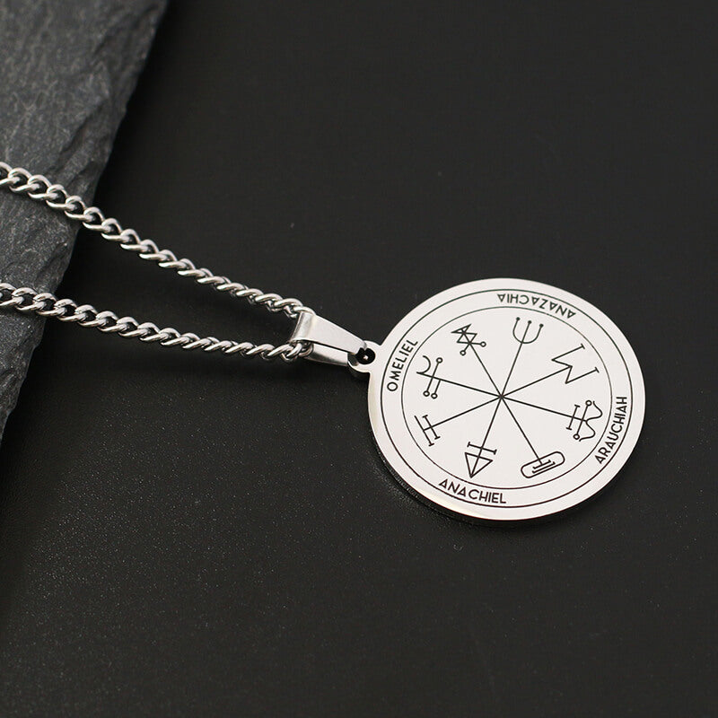 The Key of Solomon Pentacle of Jupiter Stainless Steel Necklace