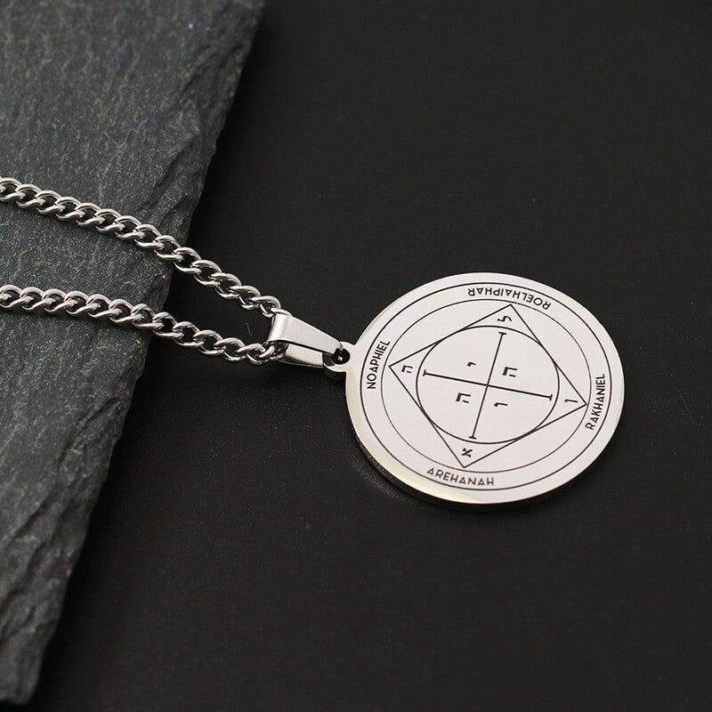 The Key of Solomon Pentacle of Jupiter Stainless Steel Necklace