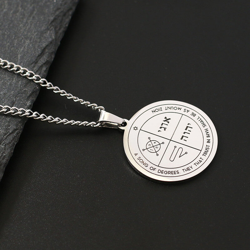 The Key of Solomon Pentacle of Jupiter Stainless Steel Necklace | Gthic.com