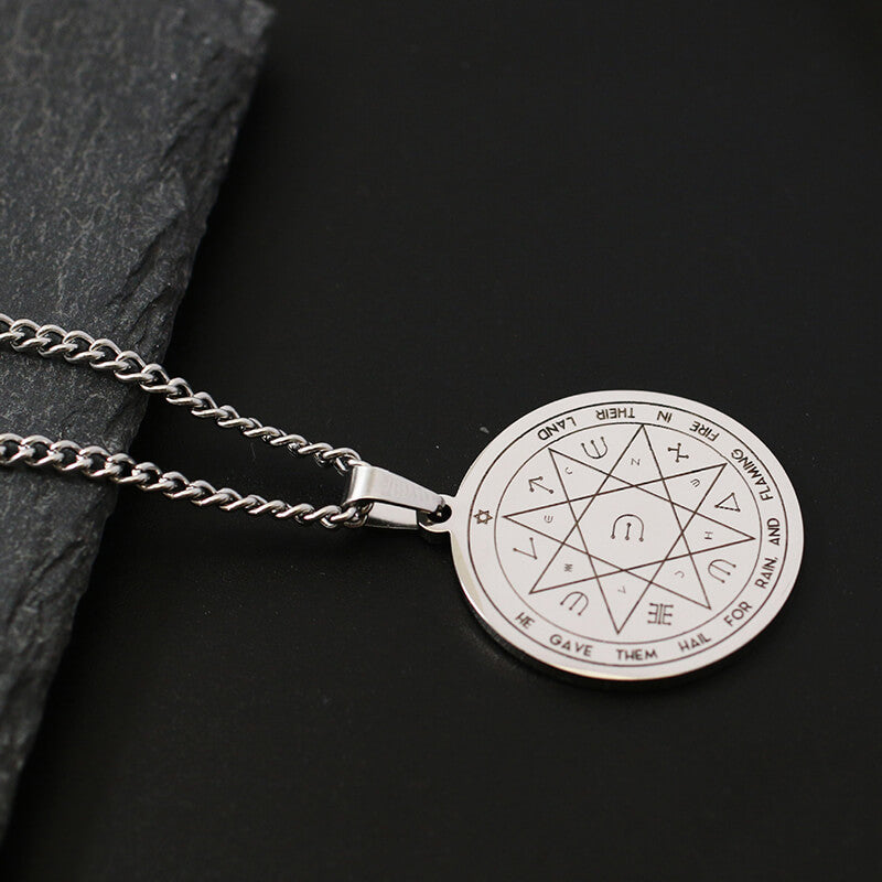 The Key of Solomon Pentacle of Jupiter Stainless Steel Necklace