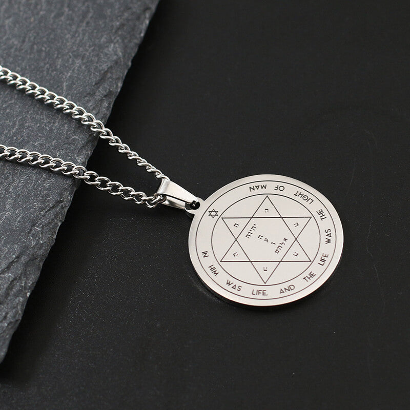 The Key of Solomon Pentacle of Jupiter Stainless Steel Necklace