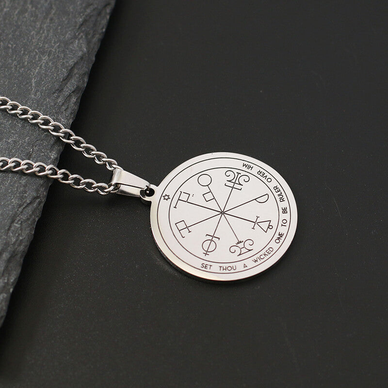 The Key of Solomon Pentacle of Jupiter Stainless Steel Necklace