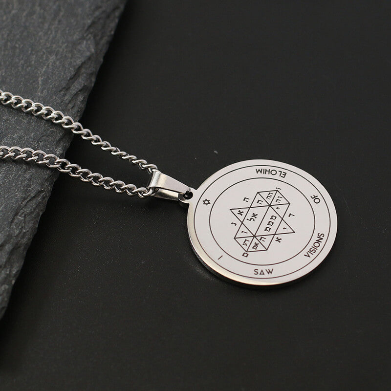 The Key of Solomon Pentacle of Jupiter Stainless Steel Necklace