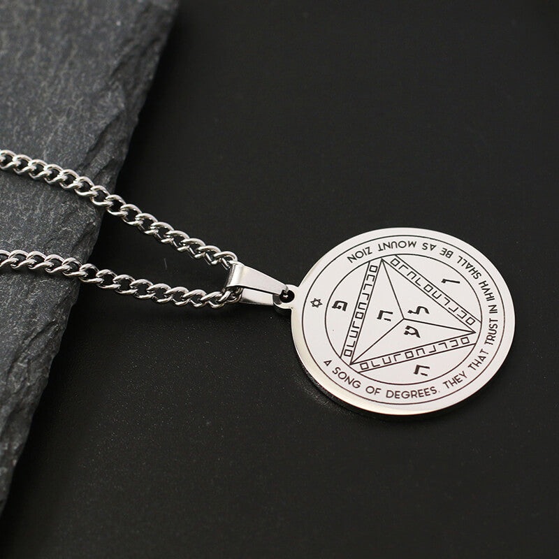 The Key of Solomon Pentacle of Jupiter Stainless Steel Necklace