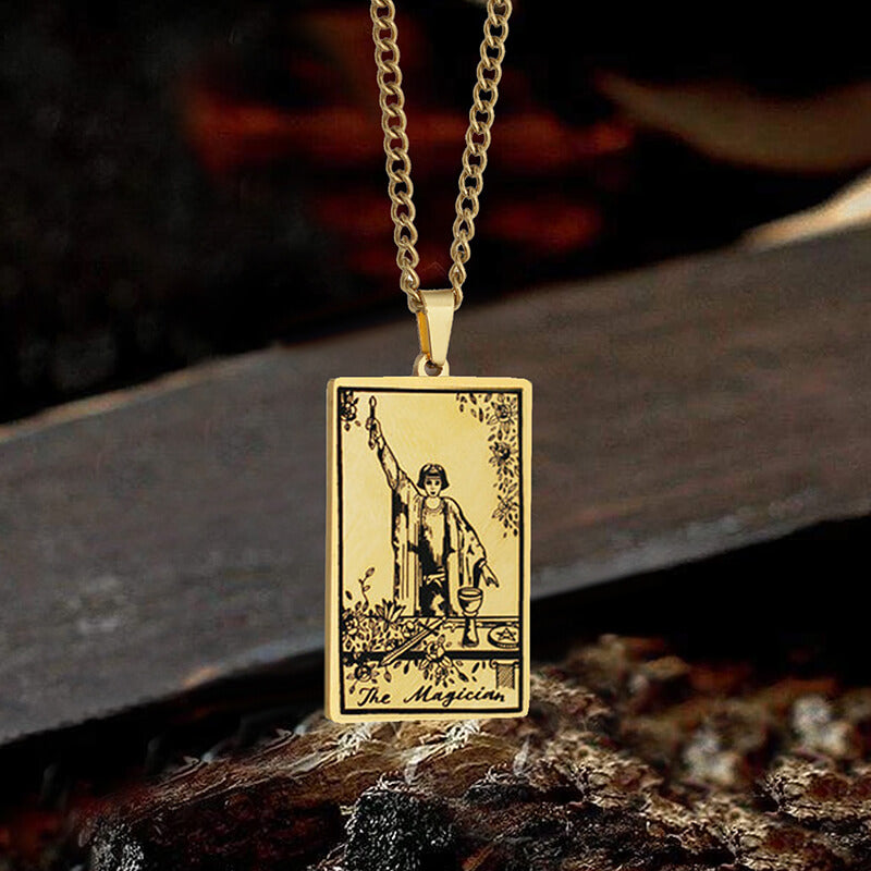 The Magician Tarot Card Stainless Steel Necklace