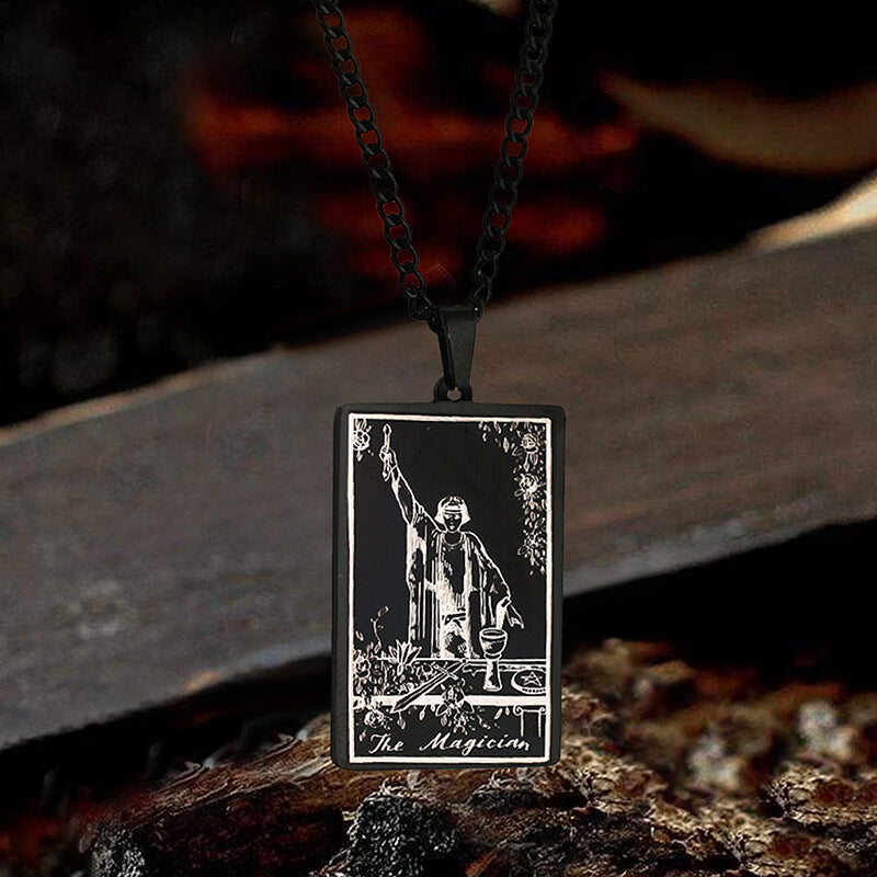 The Magician Tarot Card Stainless Steel Necklace