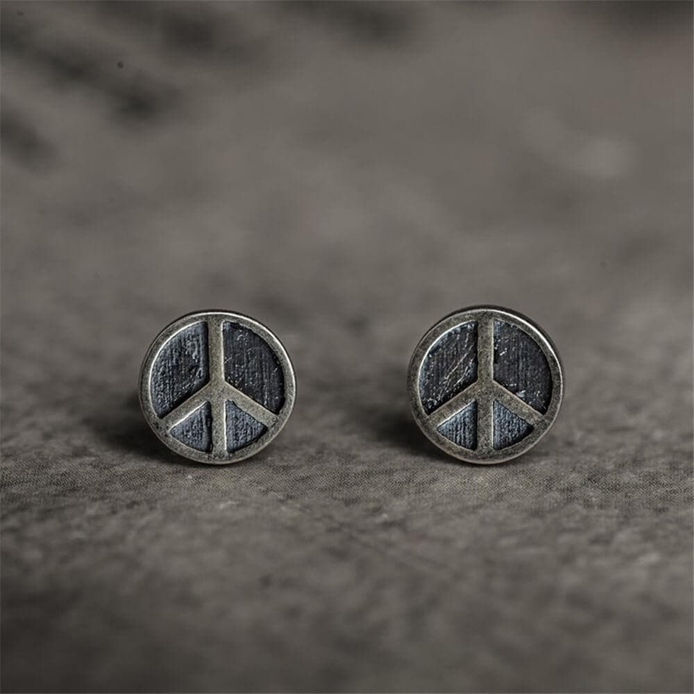 The Peace Symbol Sterling Silver Stud Earrings | Gthic.com