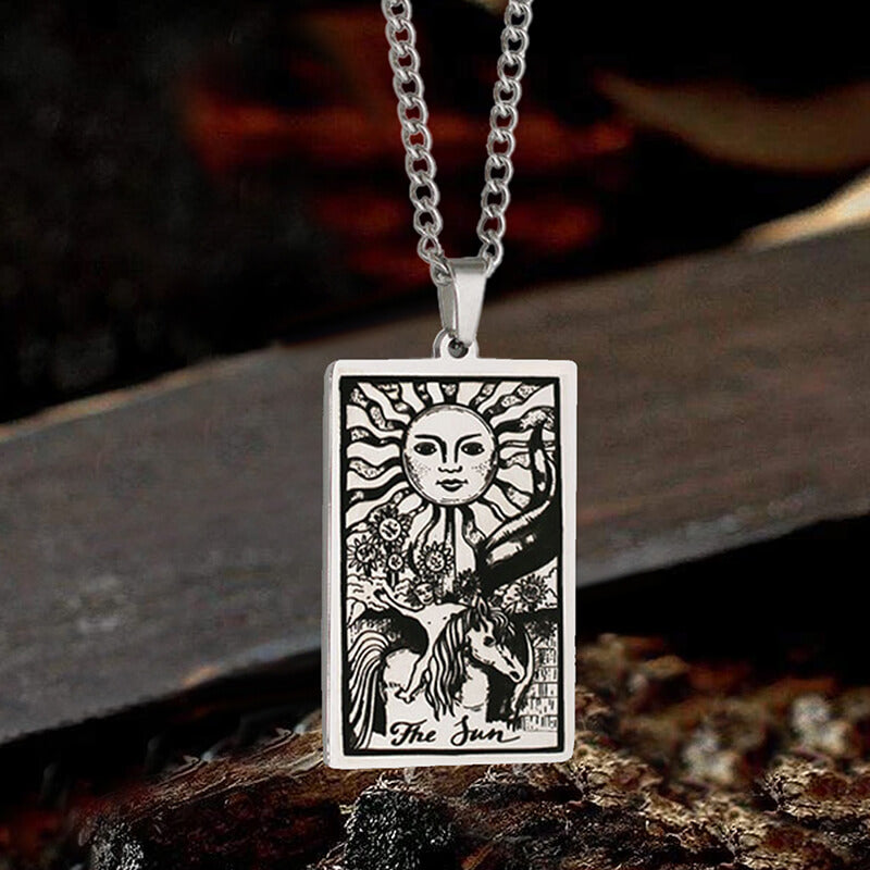 The Sun Major Arcana Tarot Stainless Steel Necklace