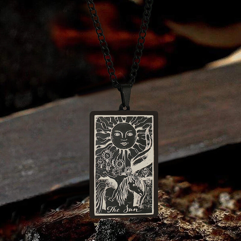 The Sun Major Arcana Tarot Stainless Steel Necklace