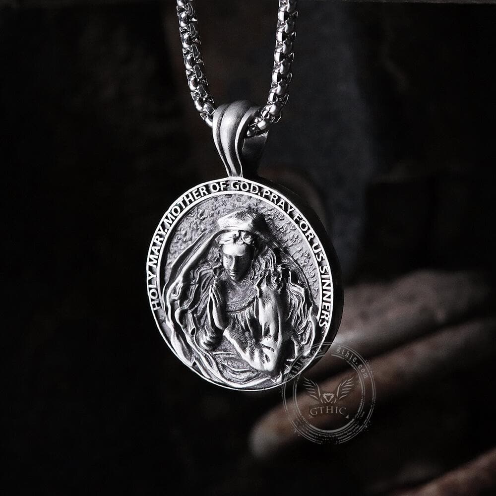 The Virgin in Prayer Pure Tin Necklace