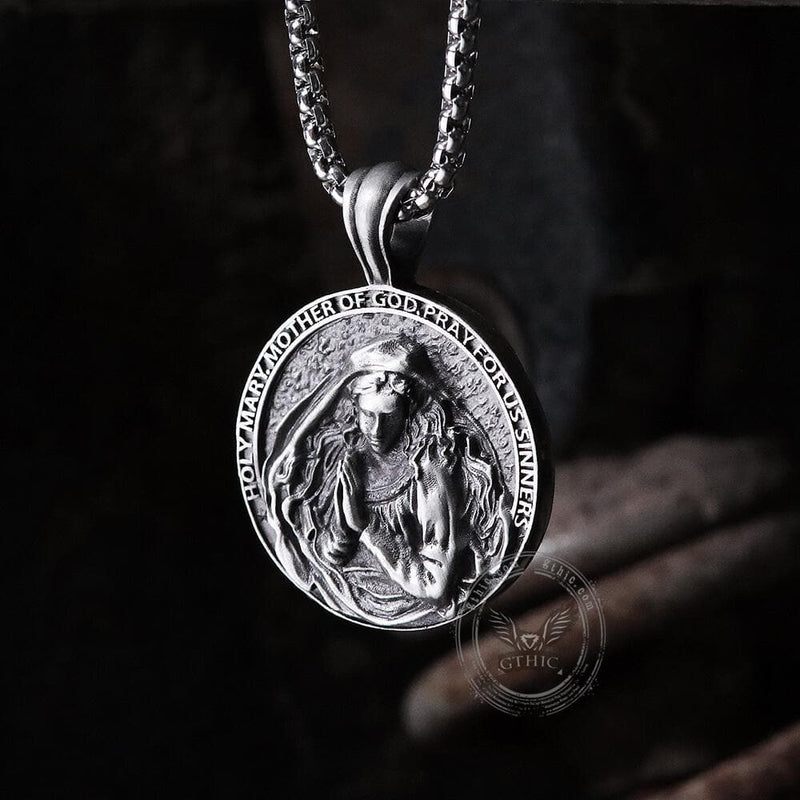 The Virgin in Prayer Pure Tin Necklace