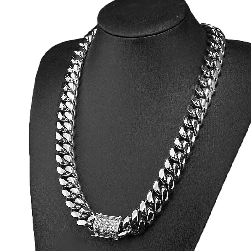 Thick Cuban Link Stainless Steel Chain Necklace | Gthic.com