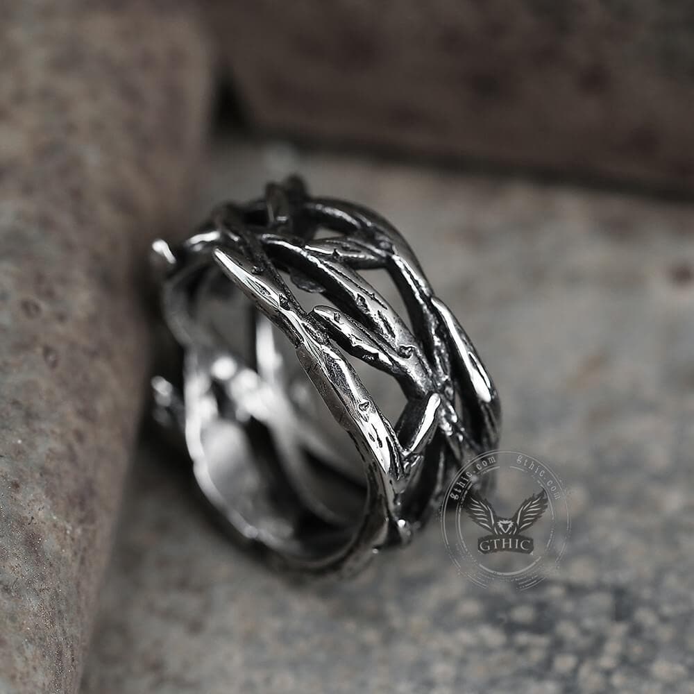 Thistles and Thorns Stainless Steel Ring