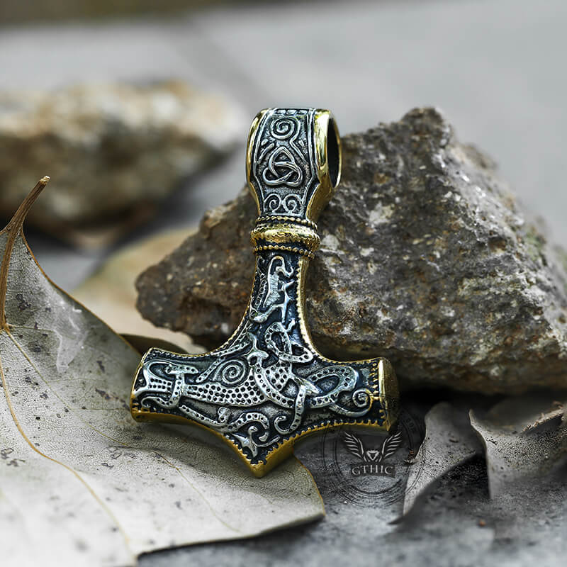 Thor's Hammer Black Onyx Pendant Necklace