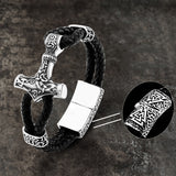 Thor’s Hammer Stainless Steel Viking Bracelet02 | Gthic.com