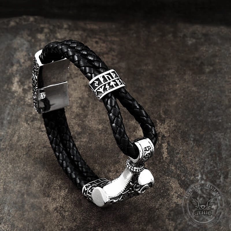 Thor’s Hammer Stainless Steel Viking Bracelet05 | Gthic.com