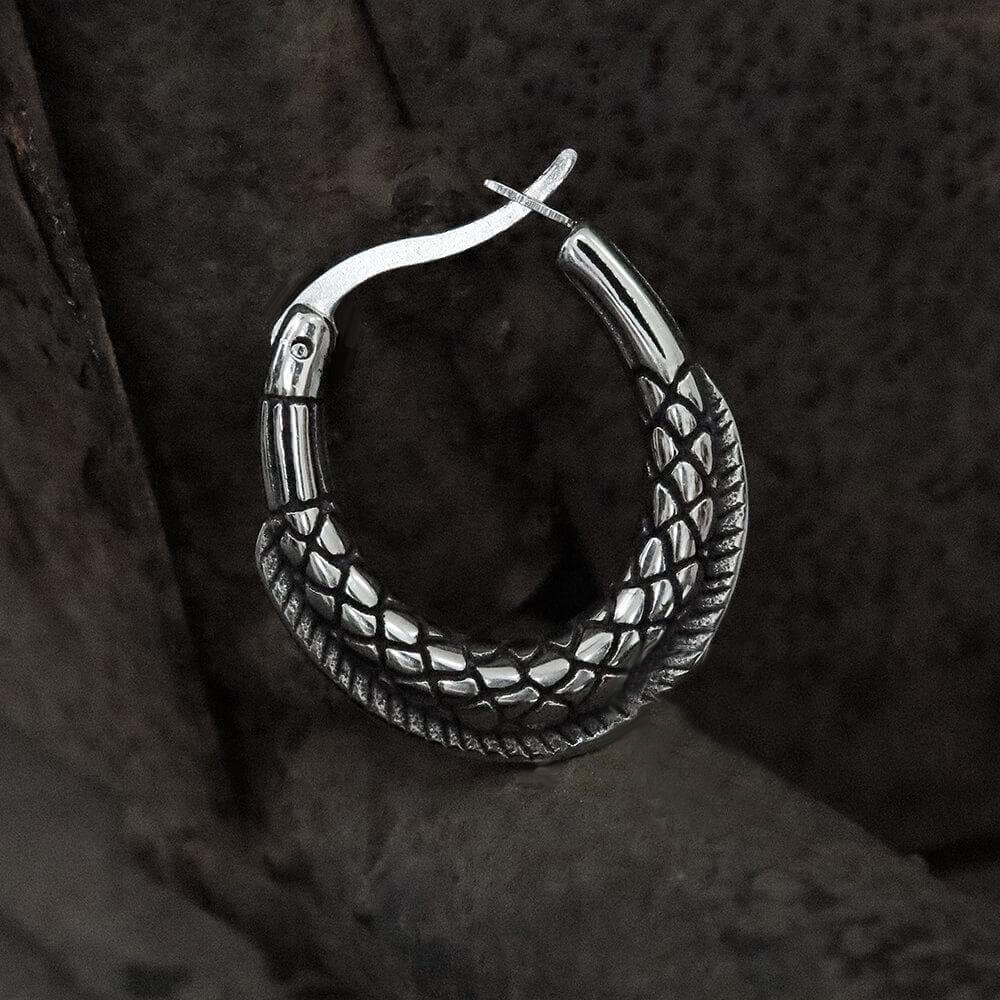 Thorns and Python Stainless Steel Hoop Earrings | Gthic.com