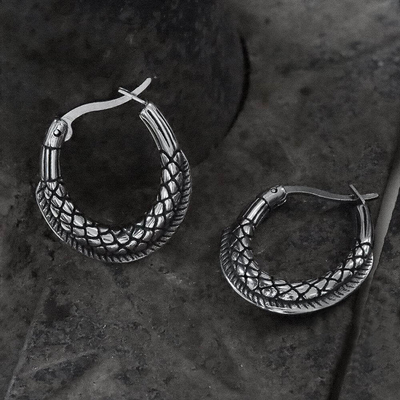 Thorns and Python Stainless Steel Hoop Earrings | Gthic.com