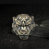 Tiger Head Copper Animal Knife Bead 03 | Gthic.com