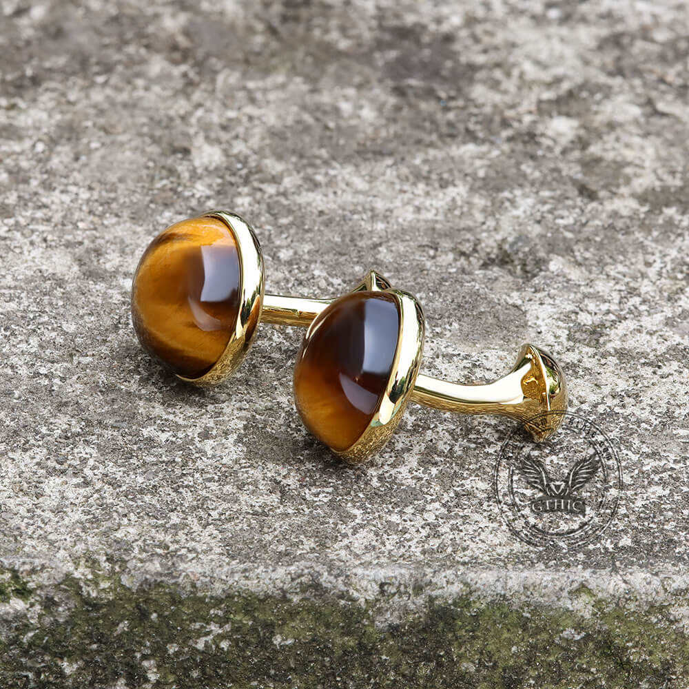 Tiger’s Eye Brass Gemstone Cufflinks
