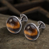 Tiger’s Eye Brass Gemstone Cufflinks | Gthic.com