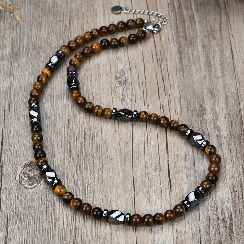 Tiger’s Eye Stainless Steel Gallstone Necklace | Gthic.com