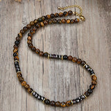 Tiger’s Eye Stainless Steel Gallstone Necklace