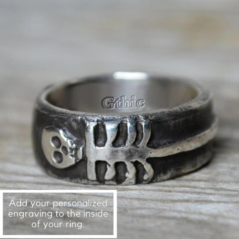 Till Death Do Us Part Sterling Silver Ring 02 | Gthic.com