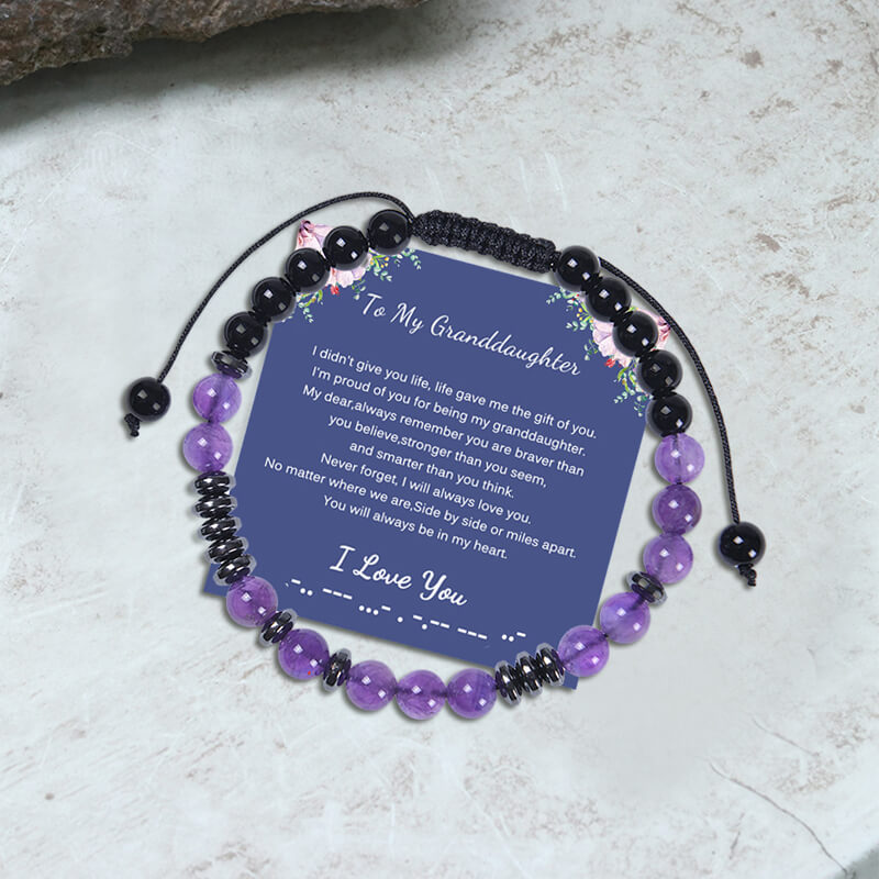 To My Granddaughter - I Love You Morse Code Bracelet | Gthic.com
