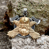 Tomahawk Odin Raven Stainless Steel Viking Pendant | Gthic.com