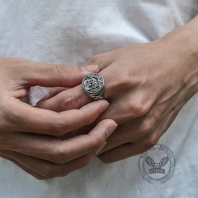 Tree of Life Celtics Stainless Steel Viking Ring 02 | Gthic.com