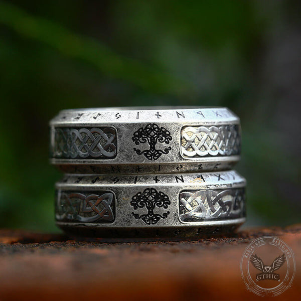 Tree Of Life Knot Sterling Silver Viking Band Ring | Gthic.com