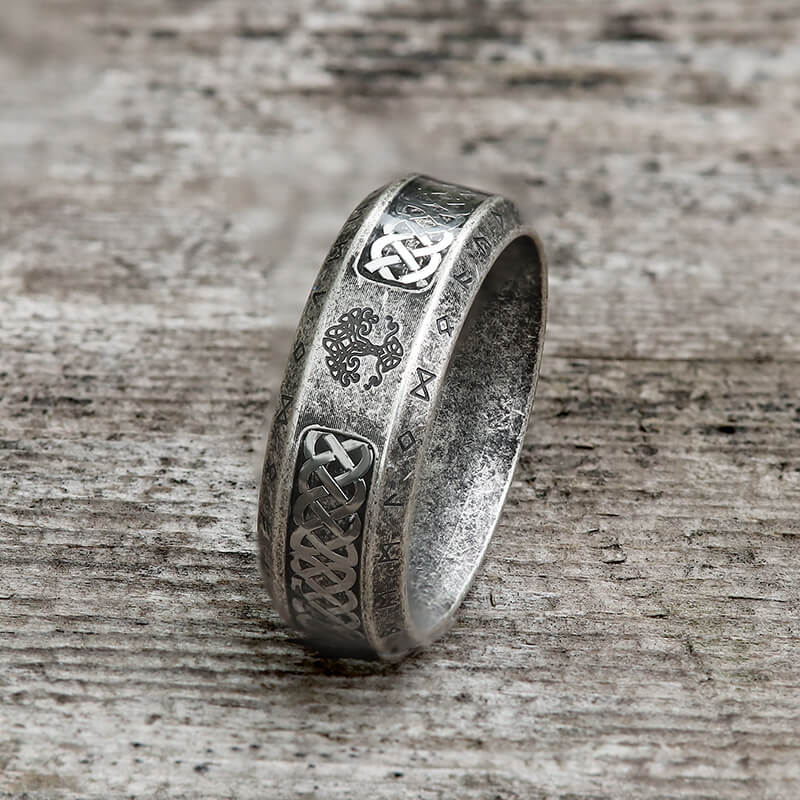 Tree Of Life Knot Stainless Steel Viking Band Ring | Gthic.com