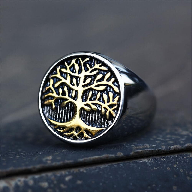 Tree Of Life Stainless Steel Viking Ring - GTHIC