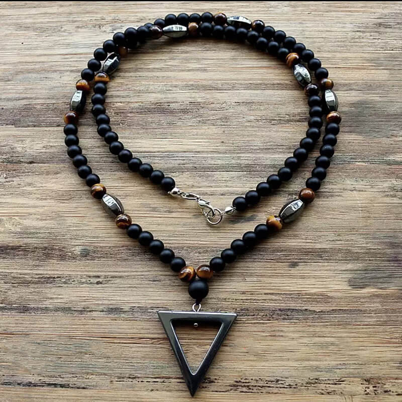 Triangle Stone Bead Necklace | Gthic.com