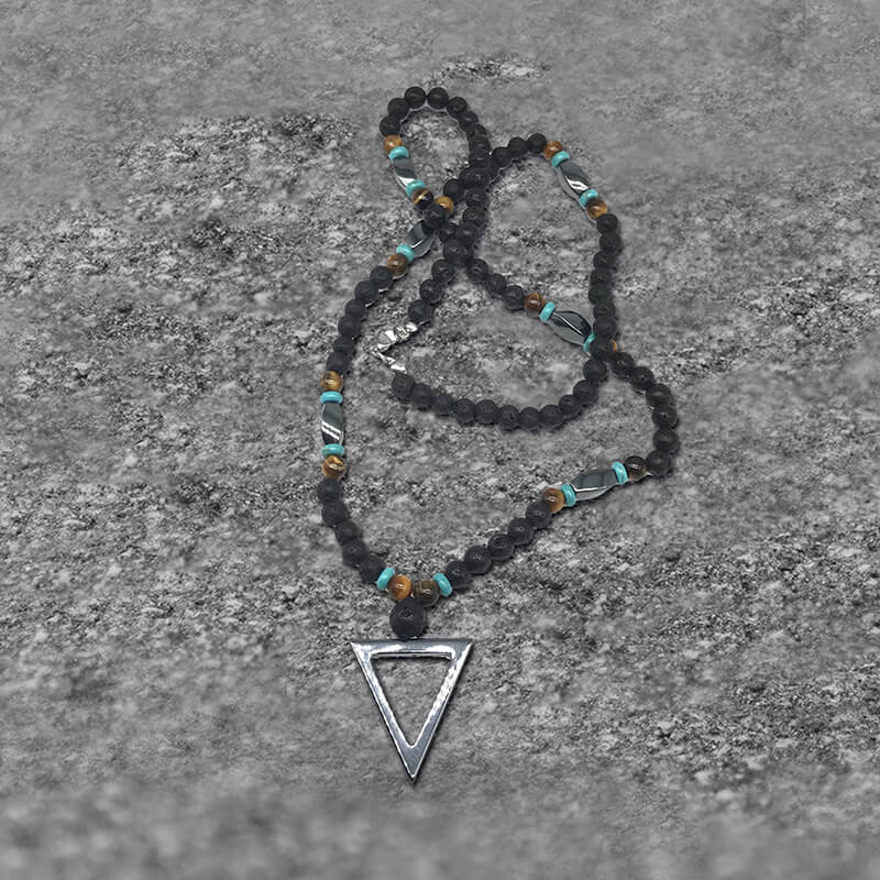 Triangle Stone Bead Necklace | Gthic.com