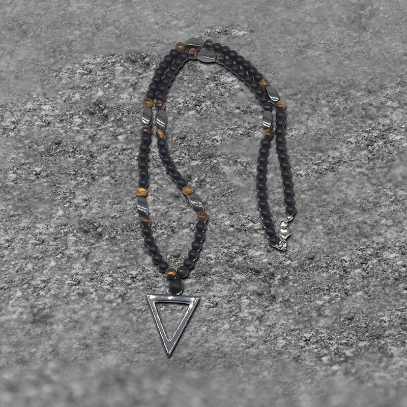 Triangle Stone Bead Necklace | Gthic.com