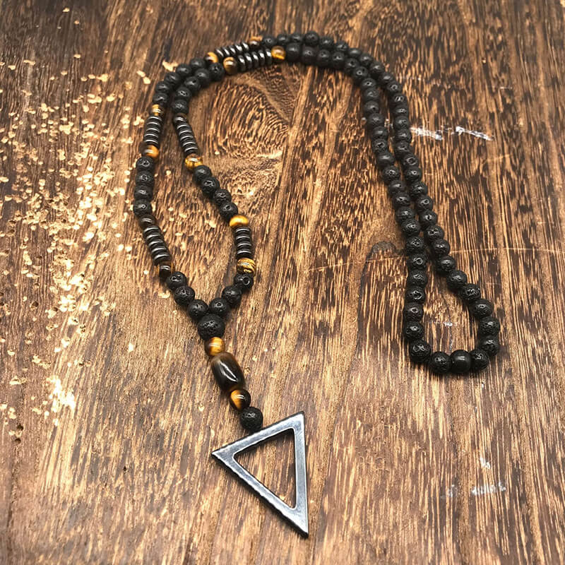 Triangle Stone Bead Necklace | Gthic.com