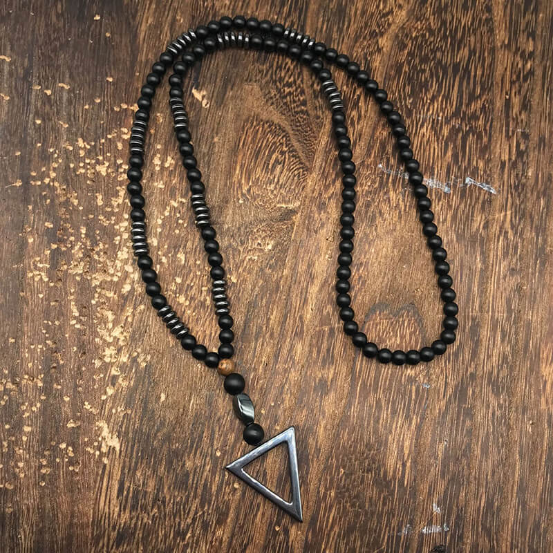 Triangle Stone Bead Necklace