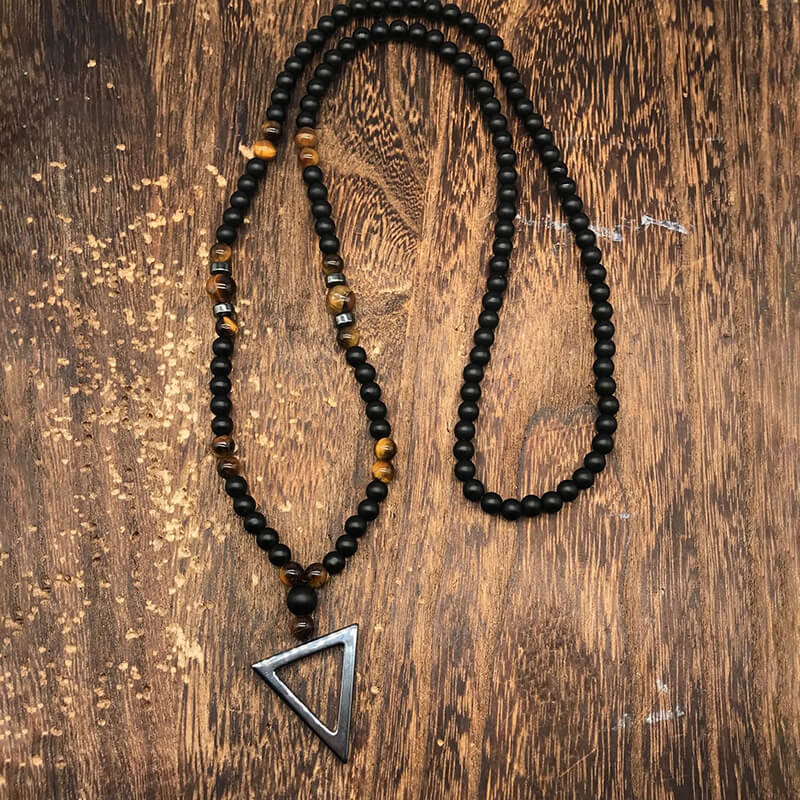 Triangle Stone Bead Necklace