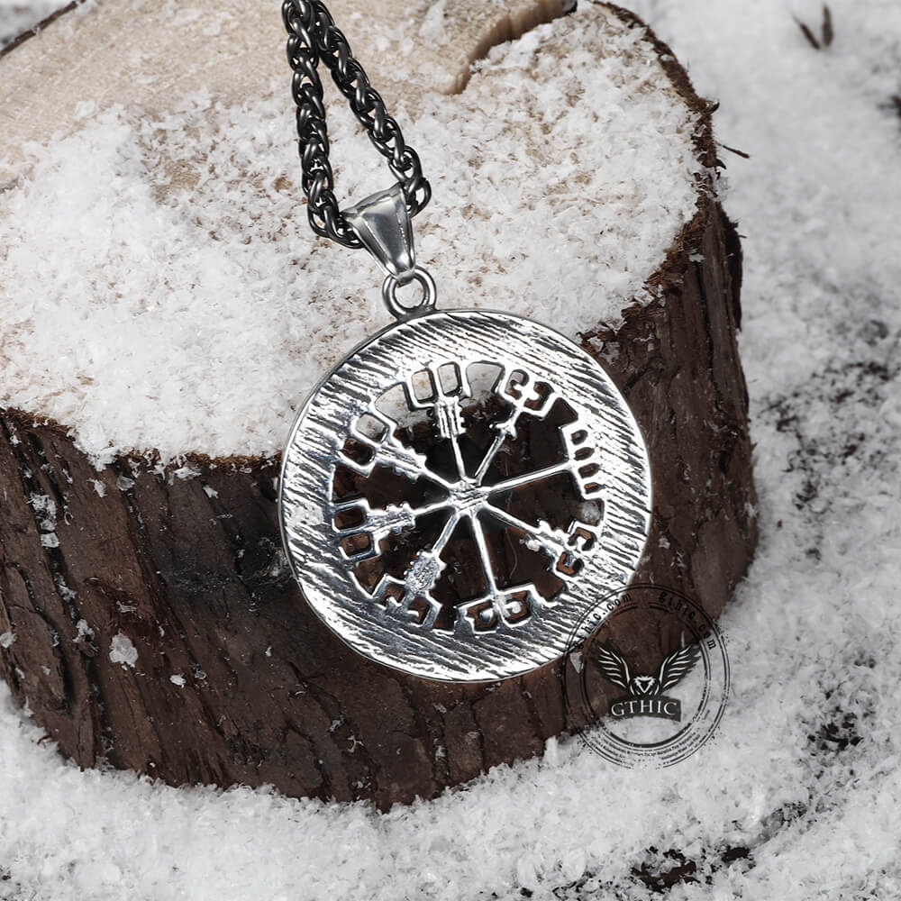 Triangle Valknut Compass Stainless Steel Viking Pendant | Gthic.com