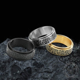 Triquetra Celtic Knot Stainless Steel Ring 02 | Gthic.com