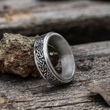 Triquetra Celtic Knot Stainless Steel Ring 01 Silver | Gthic.com