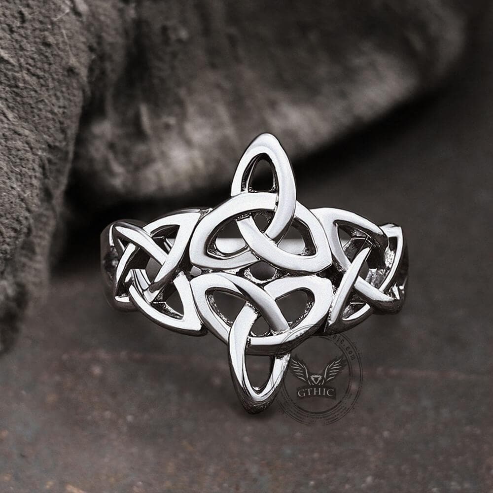 Triquetra Irish Celtics Stainless Steel Viking Ring | Gthic.com